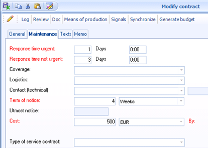 Screenshot Contract Management